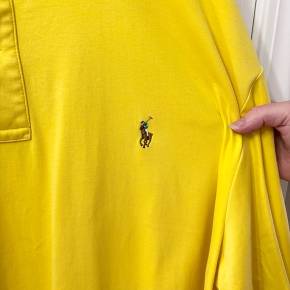 Polo by Ralph Lauren Men's 2XLT Bright Yellow Polo Shirt - Picture 6 of 8